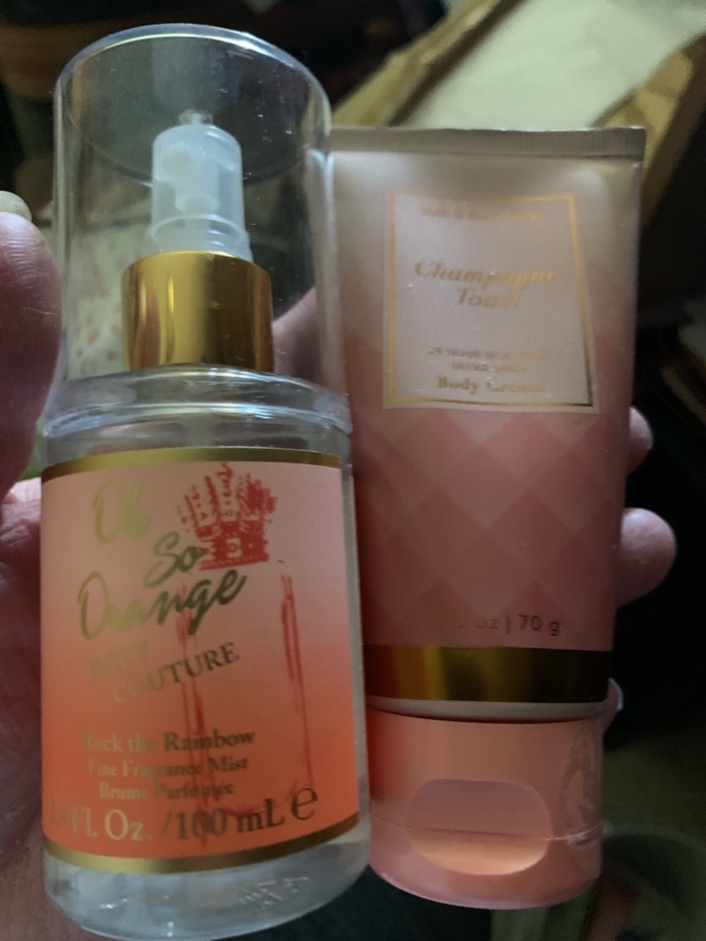 Juicy Couture Body Mist Orange scentAnd Bath and Body Works Hand Lotion